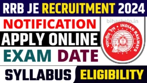 RRB JE Recruitment 2024 Notification Vacancy